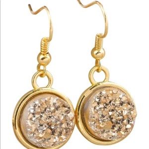 🌸NEW🌸Druzy Handmade Chic Drop Earrings Gold